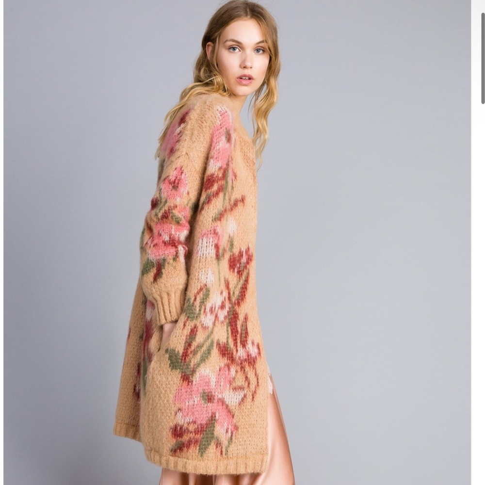TWINSET Floral Knit Wool Cardigan XS/S